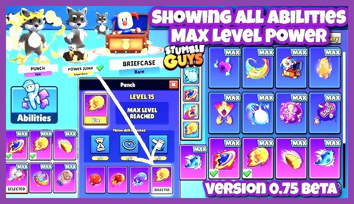 Players using special abilities and punches in Stumble Guys multiplayer match