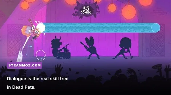 Dead Pets dialogue choice screen with relationship and lifestyle decisions