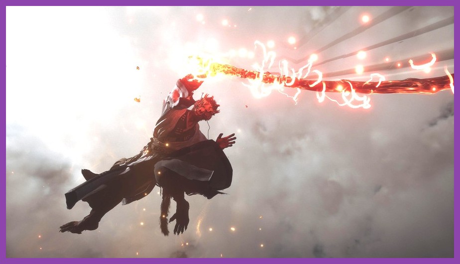 The Destined One holding a glowing magical staff in Black Myth Wukong