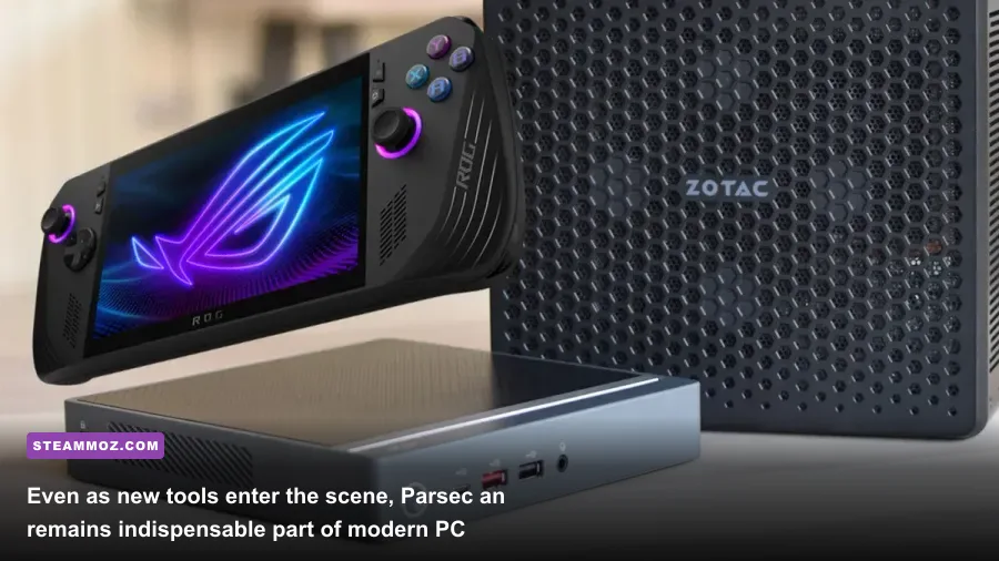 A modern gaming handheld and lightweight workstation streaming games via remote desktop