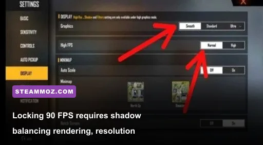 In-game display settings menu for Garena Free Fire showing Ultra presets