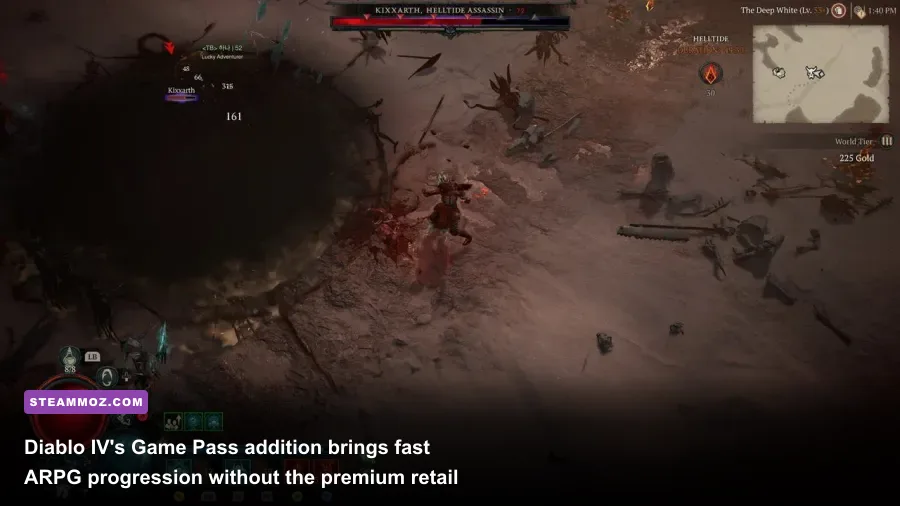 A Necromancer battling demon hordes during a Helltide in Diablo 4