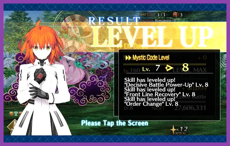 Decisive Battle Chaldea Uniform Mystic Code menu in Fate Grand Order
