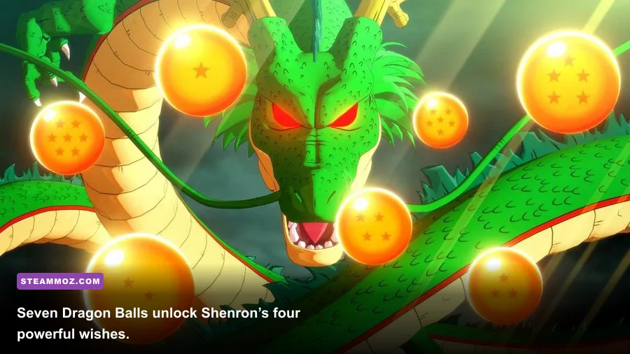 Shenron appearing in DRAGON BALL FighterZ after collecting seven Dragon Balls
