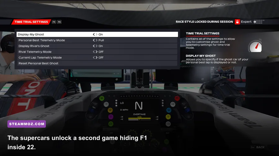 Aston Martin V8 Vantage competing in an F1 22 supercar time trial