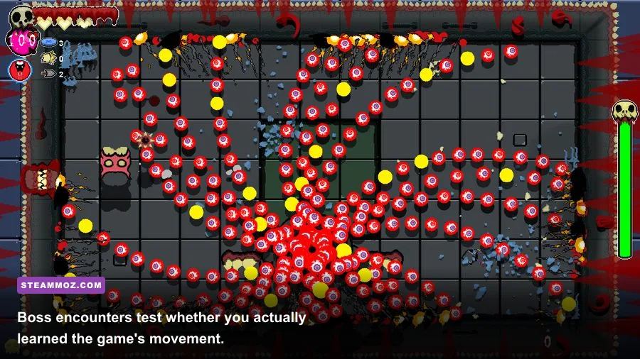 Cavity Busters boss battle with the player dodging attacks
