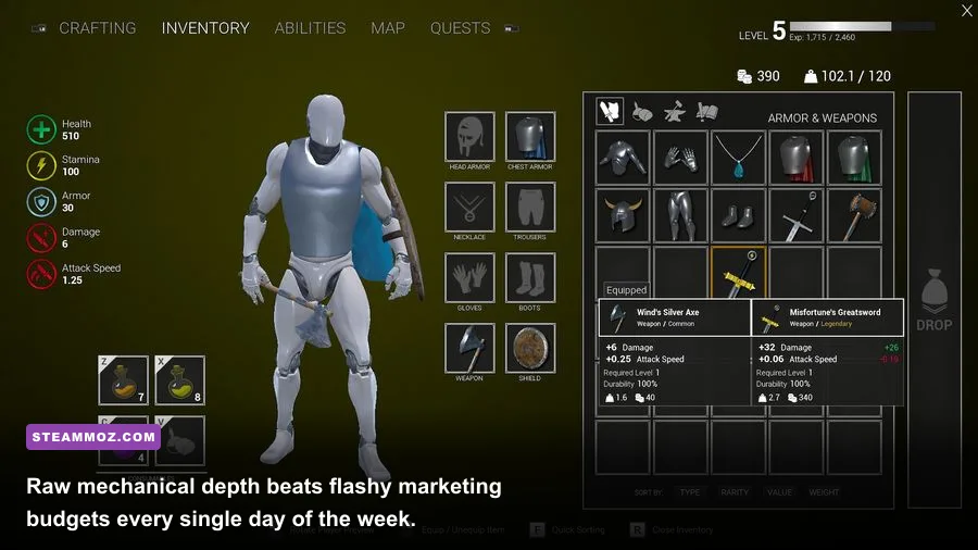 Deep PC game tactical interface and character spreadsheet customization
