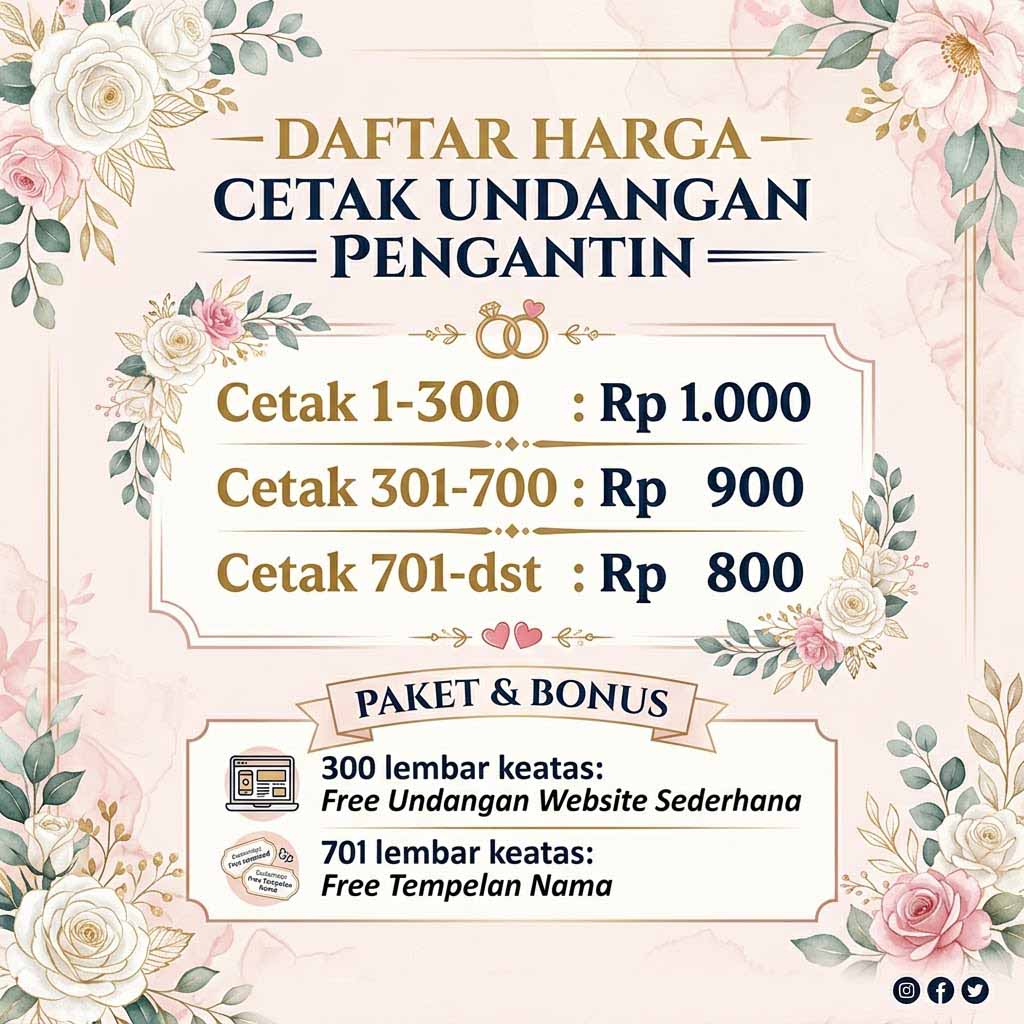 Daftar Harga Undangan