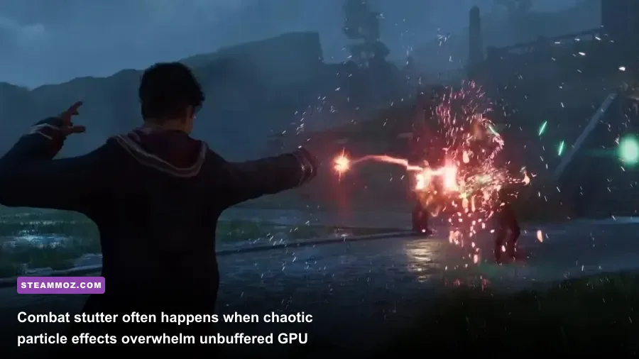 Player casting glowing red Confringo and Depulso spells against Ashwinder enemies
