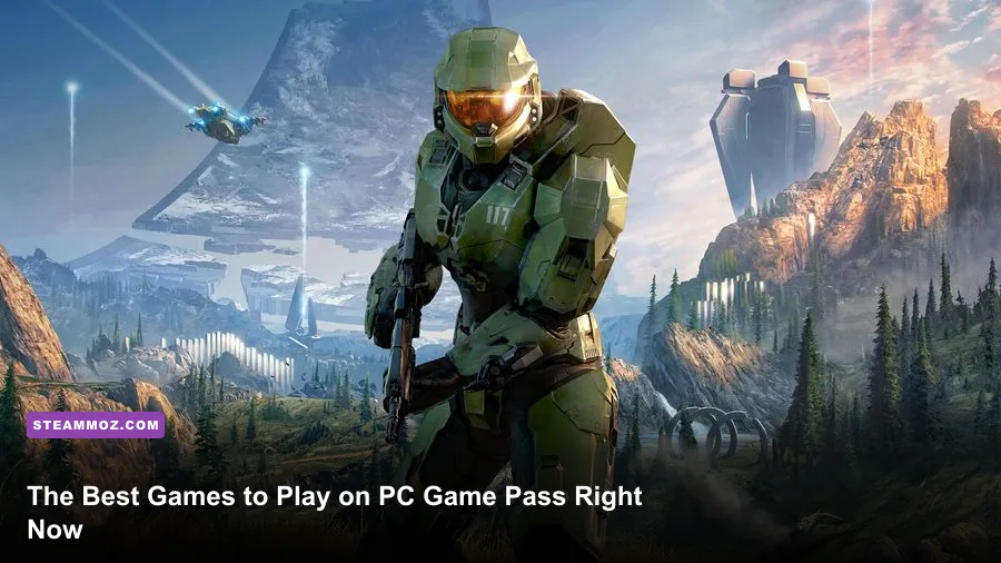Collage of the best games currently available on PC Game Pass