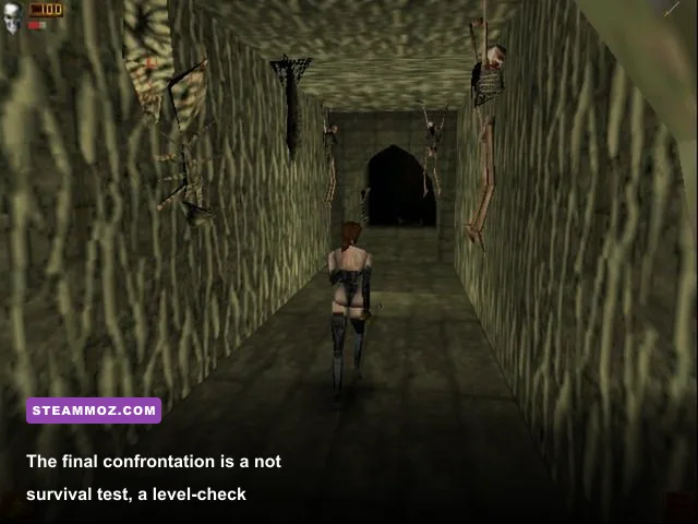Count Thraxx confronting the player in Deathtrap Dungeon